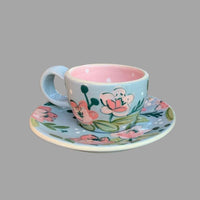 Garden Party Floral Espresso Cup and Saucer