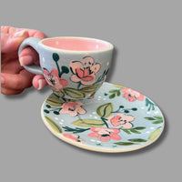 Garden Party Floral Espresso Cup and Saucer