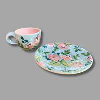 Garden Party Floral Espresso Cup and Saucer