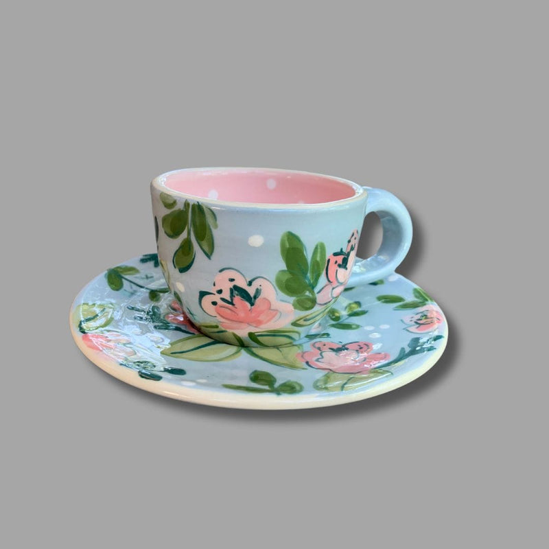 Garden Party Floral Espresso Cup and Saucer