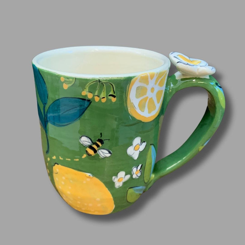 Green Lemon and Bee Mug