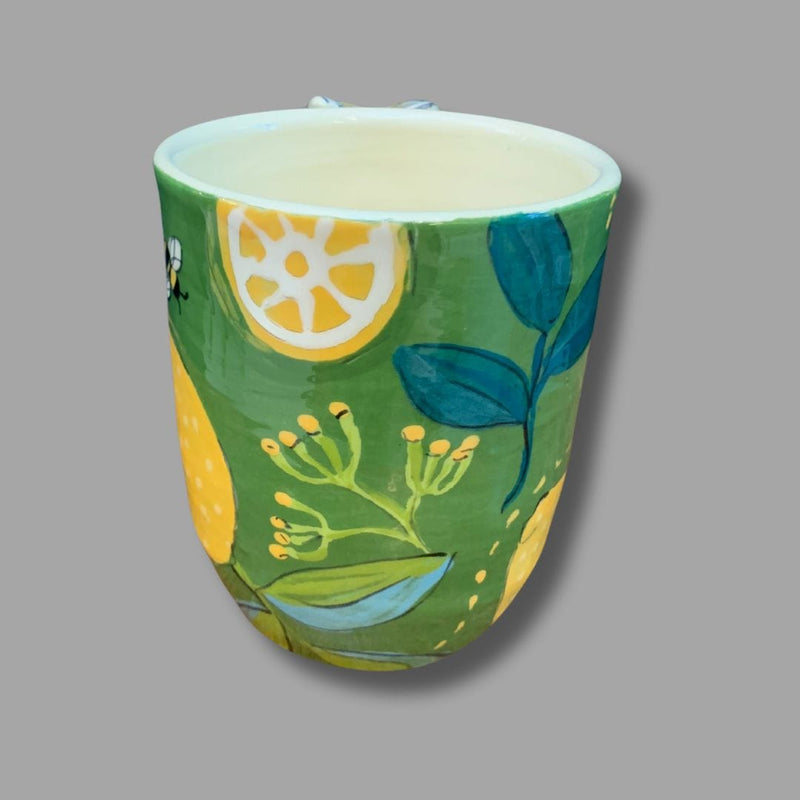 Green Lemon and Bee Mug