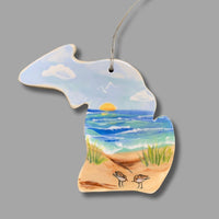 Michigan Sand Dune with Sandpipers Ornament