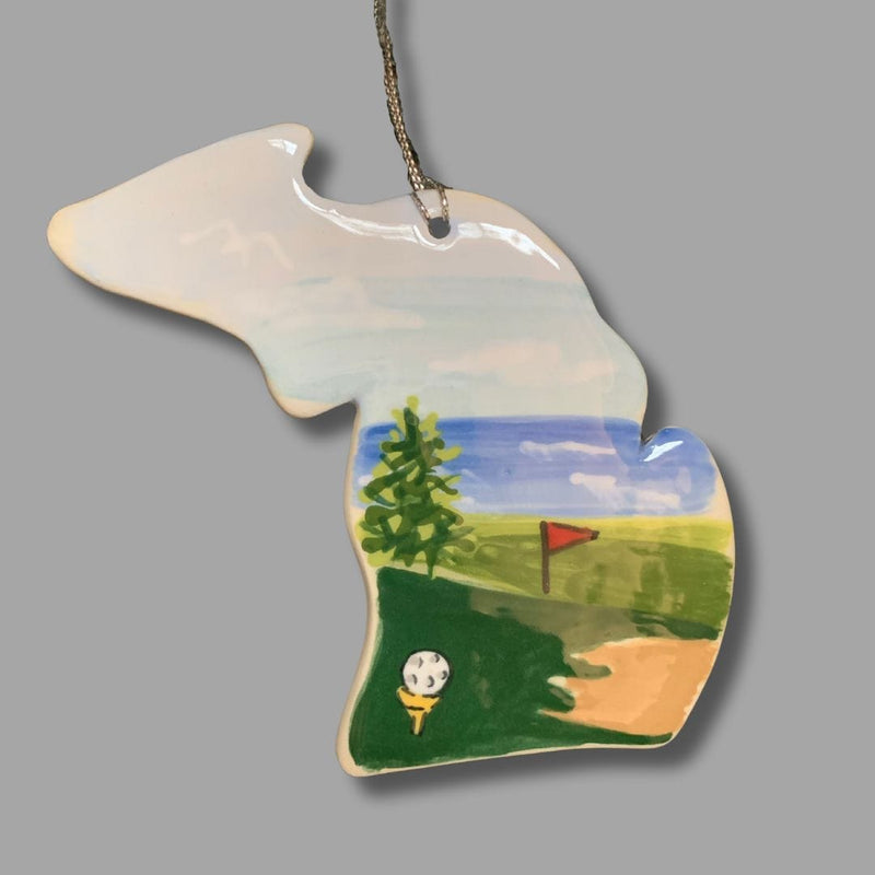 Michigan Golf Ornament (with UP)