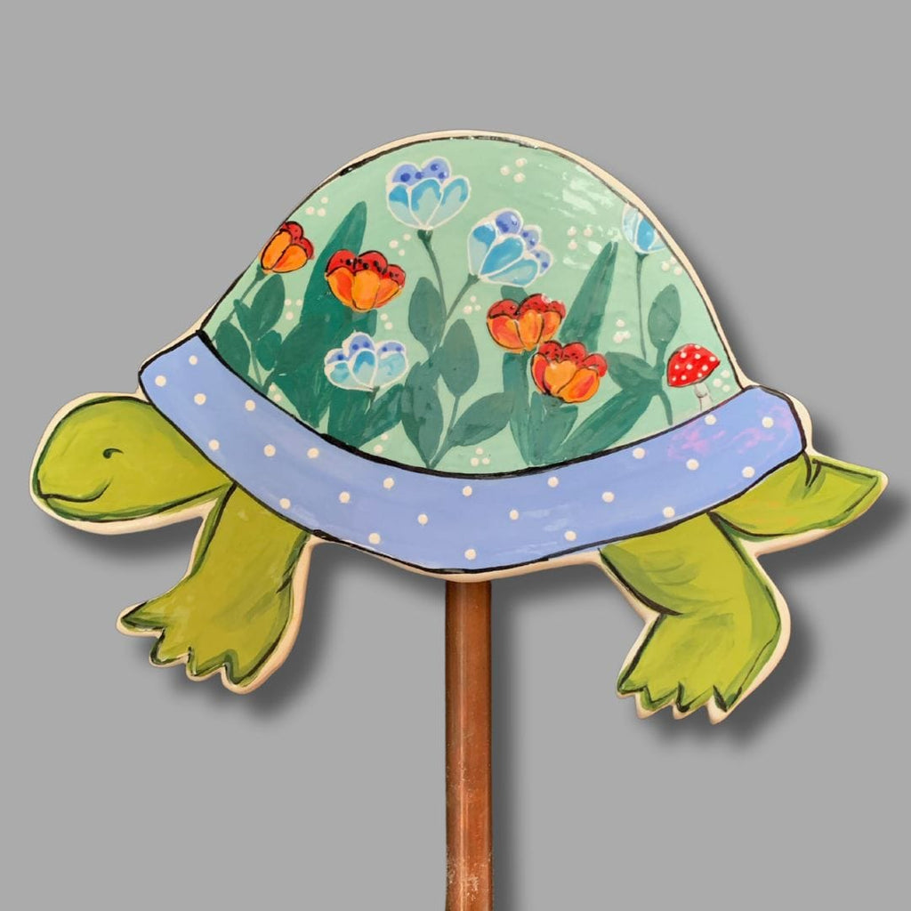 Mint Turtle Garden Stake – Heather Lane Pottery