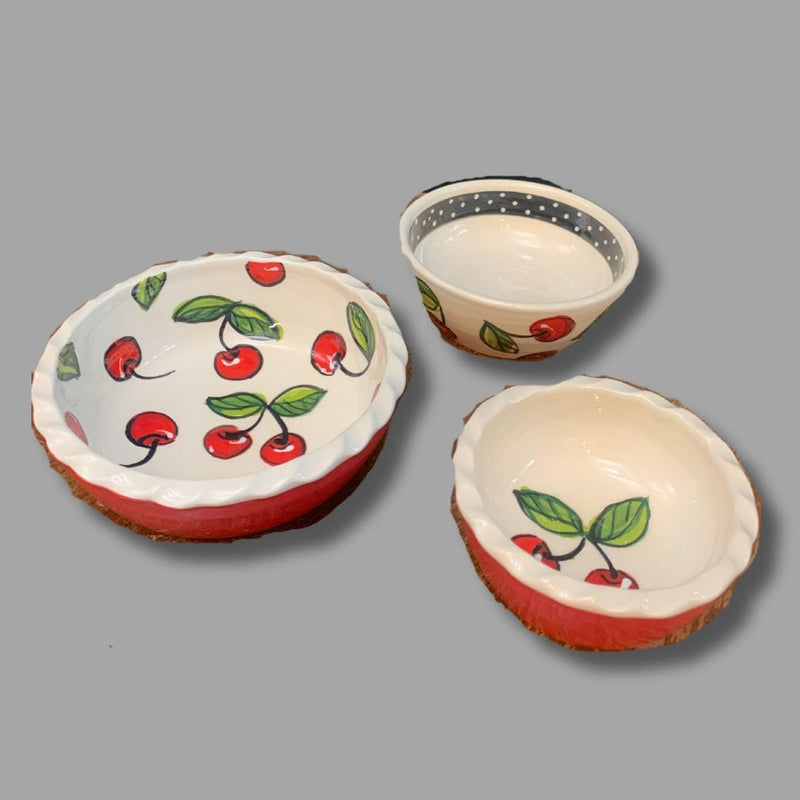 Cherry Nesting Dip Bowls: set of 3