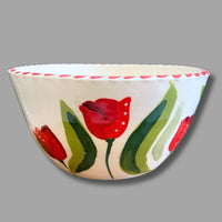 Red Tulip Serve Bowl