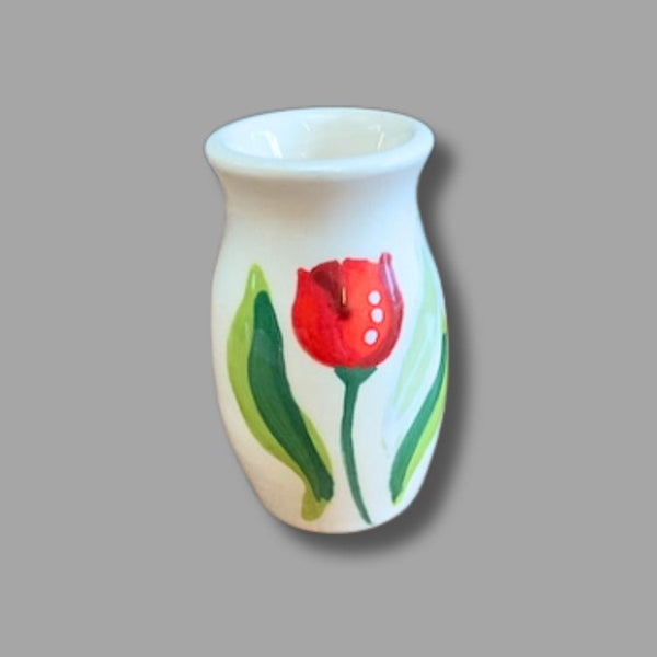 Red Tulip Small Tall Vase