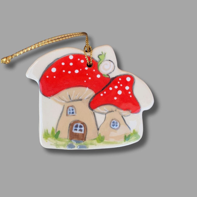 Mushroom House Ornament