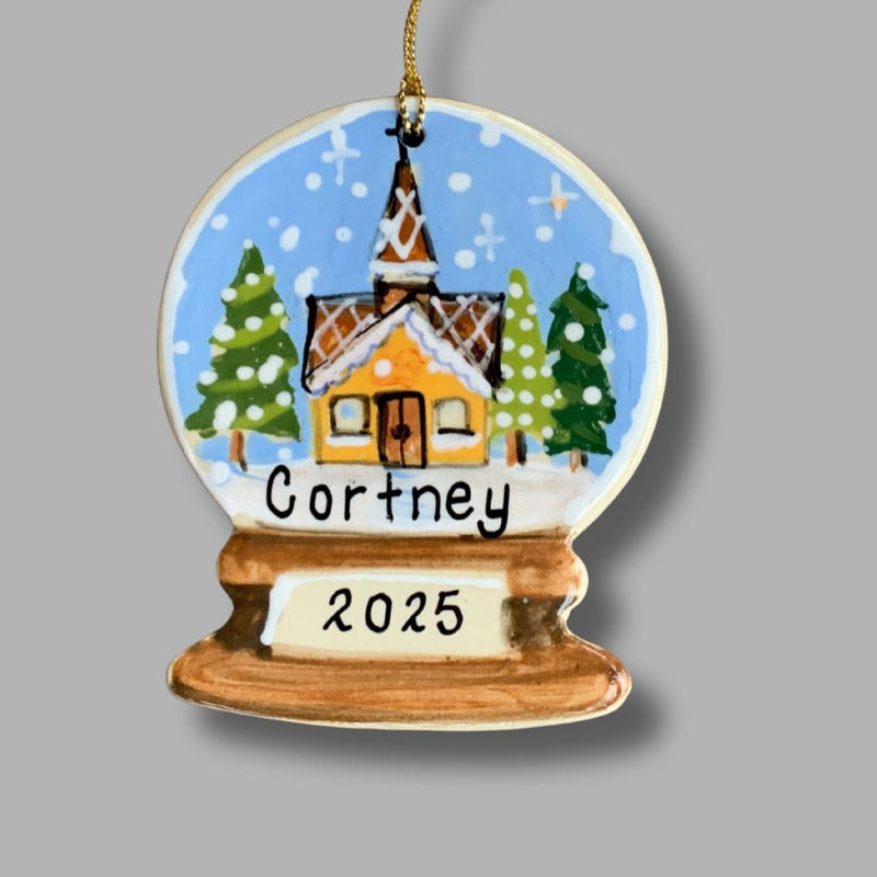 Snow Globe Church Ornament