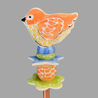 Orange Bird Garden Sculpture