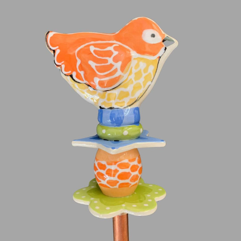 Orange Bird Garden Sculpture