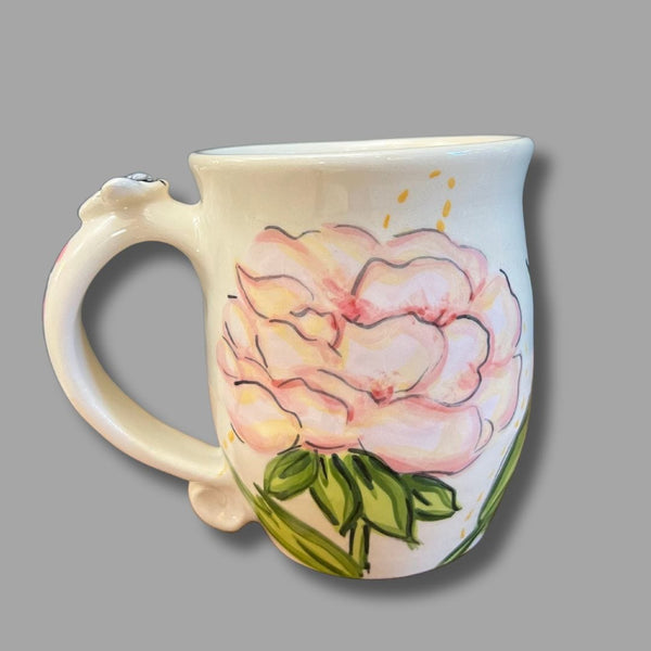 Pink Peony and Bee Mug