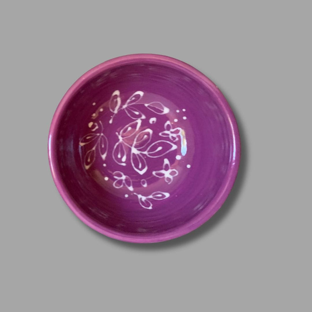 Purple White Floral Dip Bowl