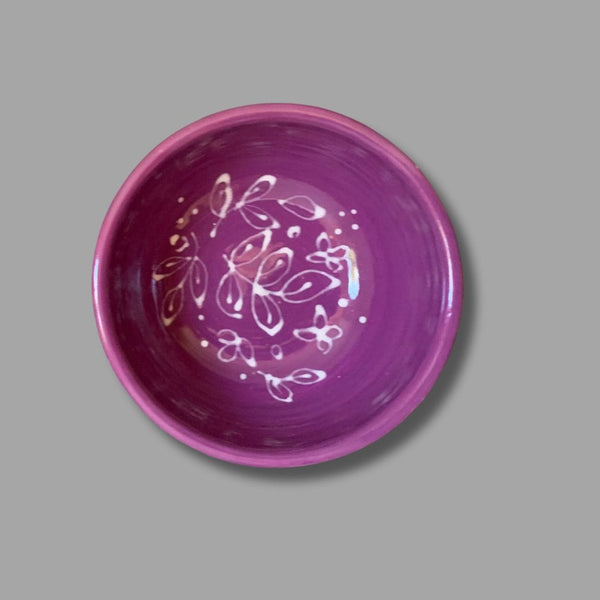 Purple White Floral Dip Bowl
