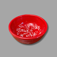 Red White Floral Dip Bowl