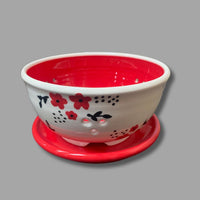 Red Flower Berry Bowl