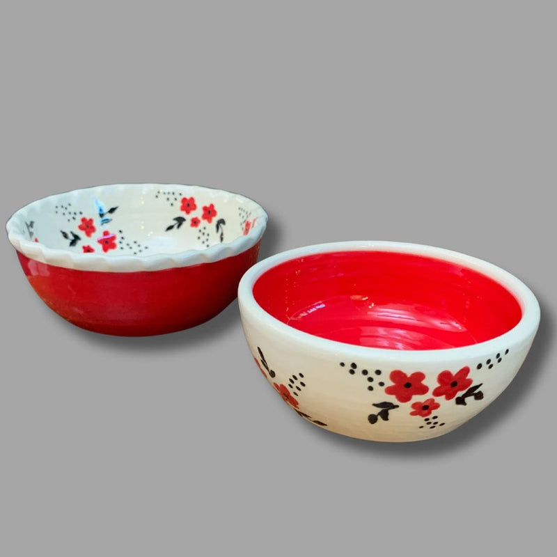 Nesting Dip Bowls: Red and Black set of 2