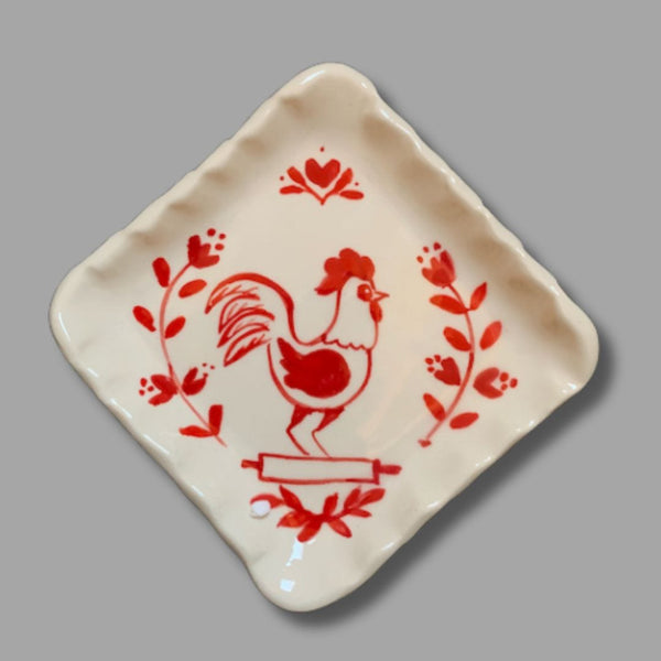 Red Rooster Mini Square Tray