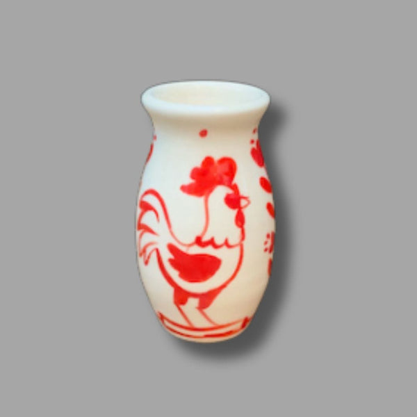 Red Rooster Small Tall Vase