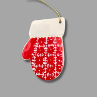 Red and White Mitten Ornament