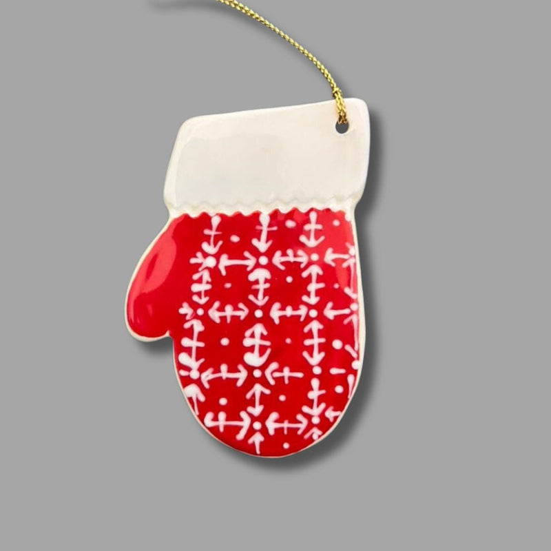 Red and White Mitten Ornament