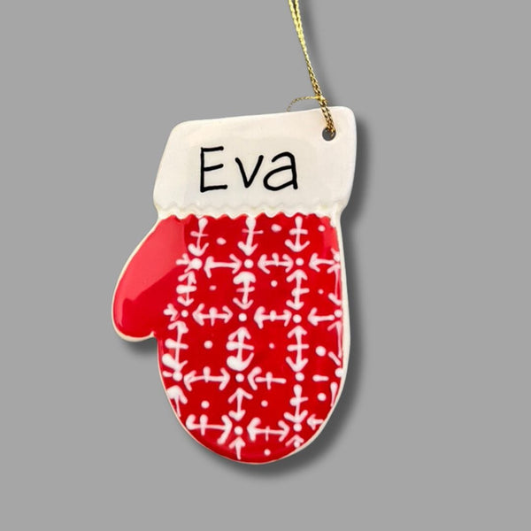 Red and White Mitten Ornament