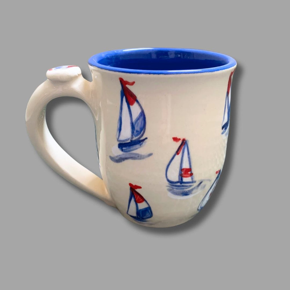 Classic Red, White and Blue Sailboat Mug