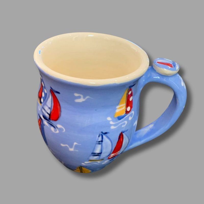 Sea Blue Sailboat Mug