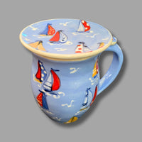 Sea Blue Sailboat Mug