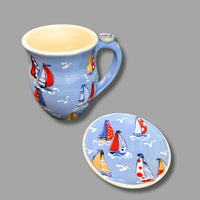 Sea Blue Sailboat Mug