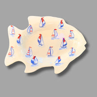 Red, White and Blue Sailboat Fish Tray