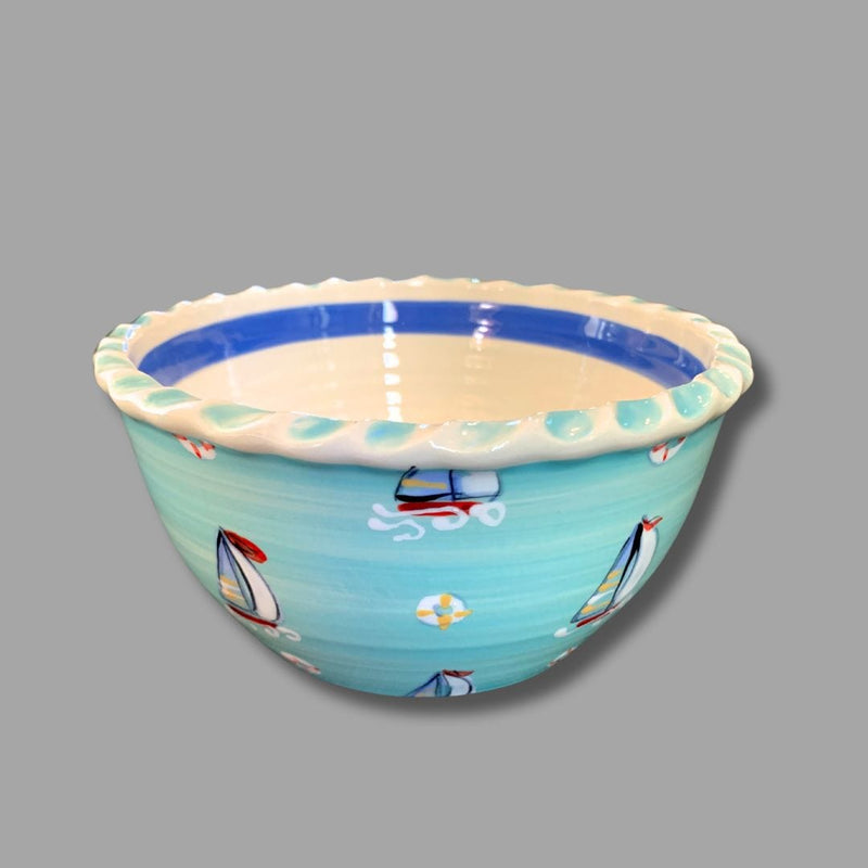 Small Turquoise Sailboat Serve Bowl