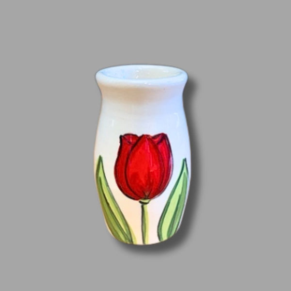 Red Tulip Small Tall Vase
