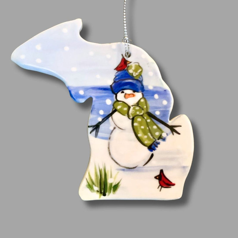 Michigan Winter Snowman Ornament (with UP)