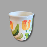 Sunny Tulip Mug (with coral button)
