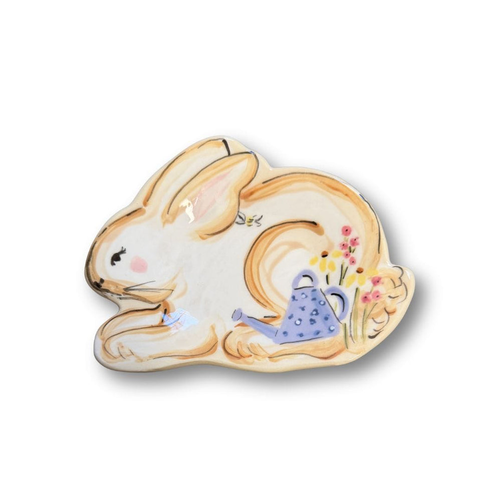 Garden Bunny with Water Can Trinket Tray