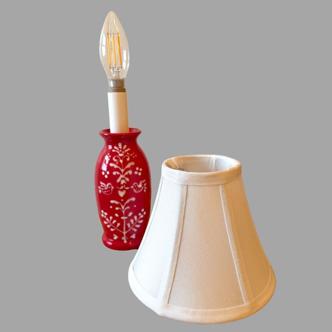 Red Scandinavian Small Slim Lamp