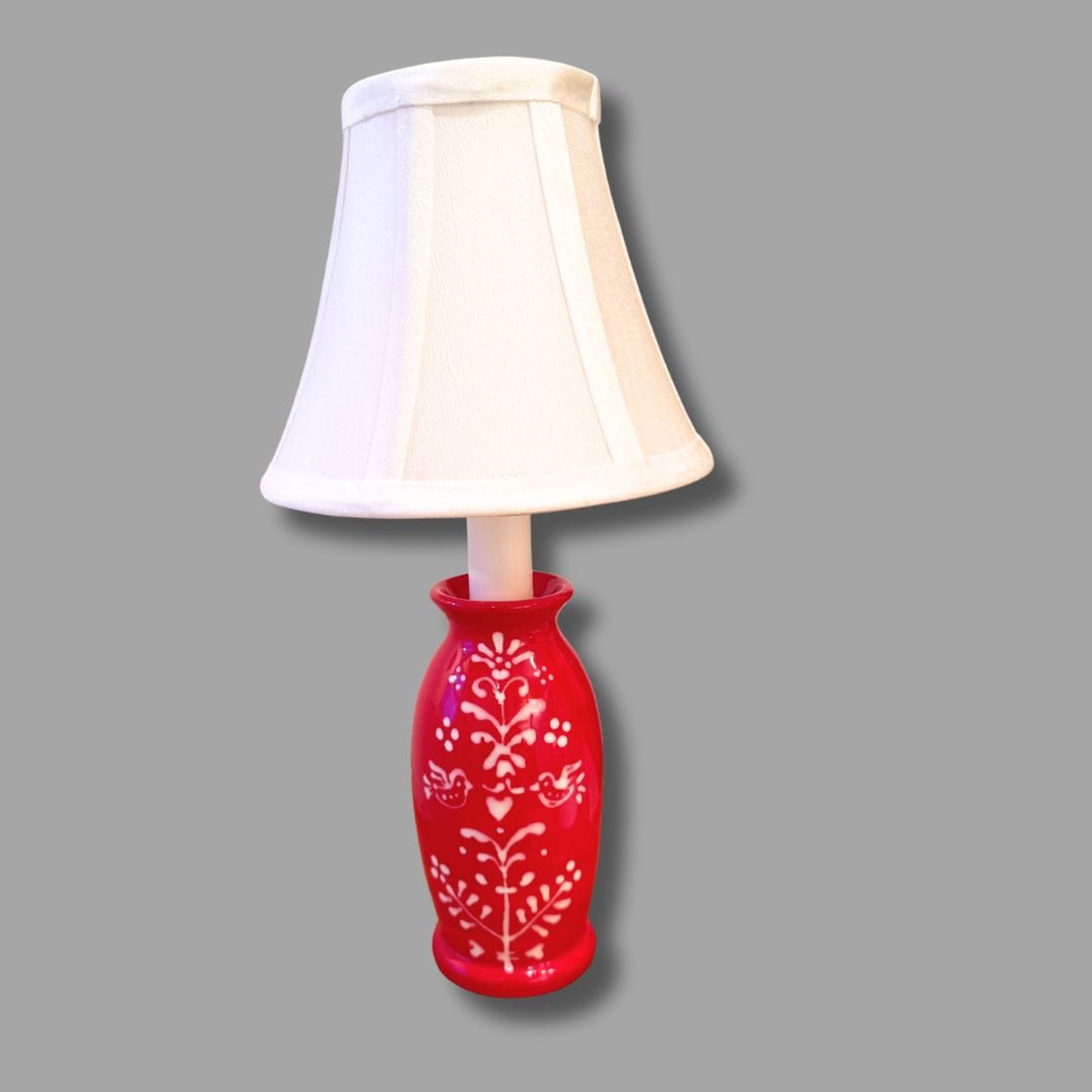 Red Scandinavian Small Slim Lamp