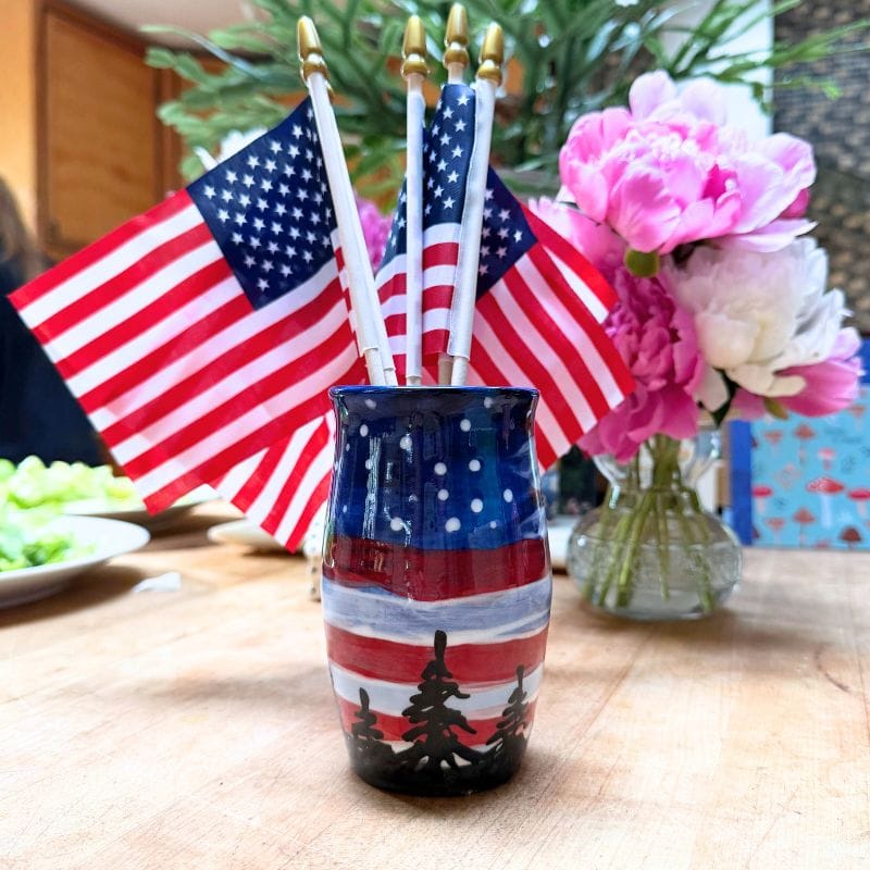 Flags and Firs Pencil Vase
