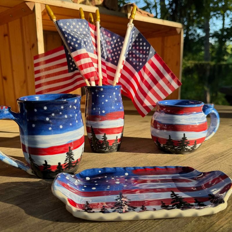 Flags and Firs Pencil Vase