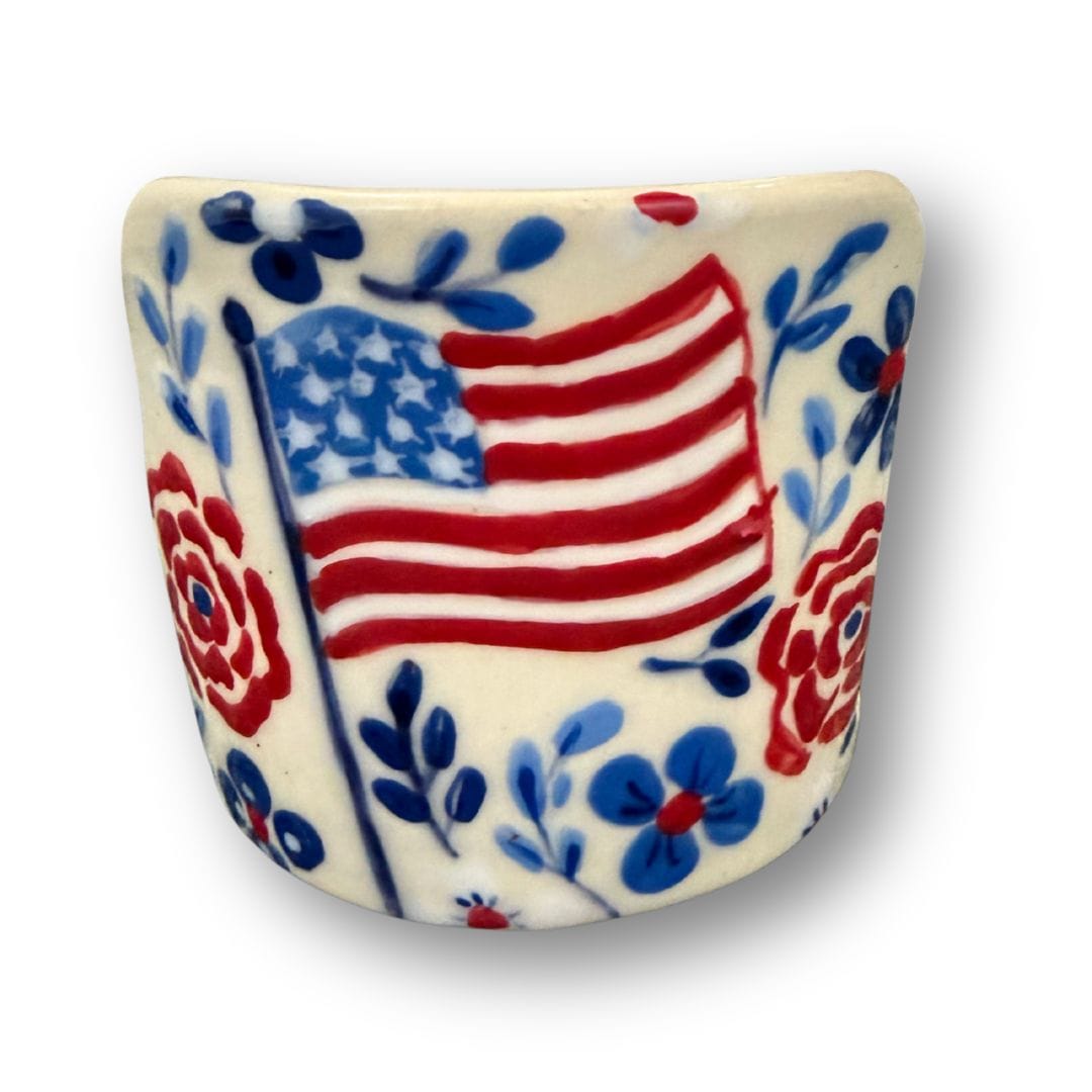 Red White and Blue Floral Phone and Tablet Holder