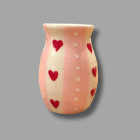Sweet Heart Small Vase with Stripes