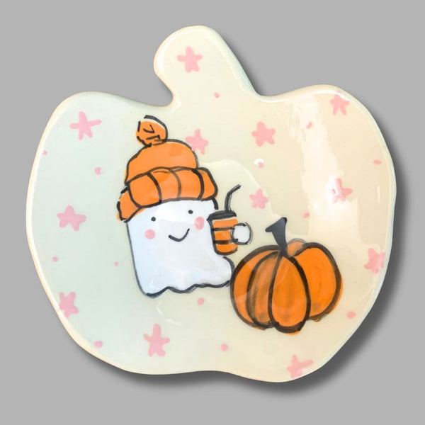 Pumpkin and Friendly Ghost with Drink Trinket Tray