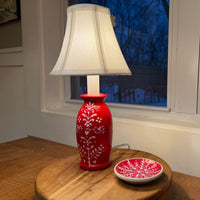 Red Scandinavian Small Slim Lamp