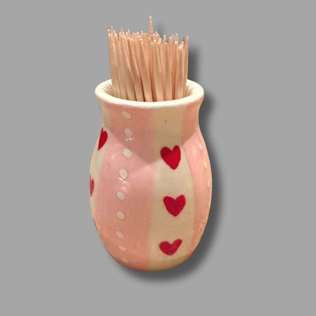 Sweet Heart Small Vase with Stripes