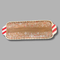 Gingerbread Medium Handled Rectangular Tray