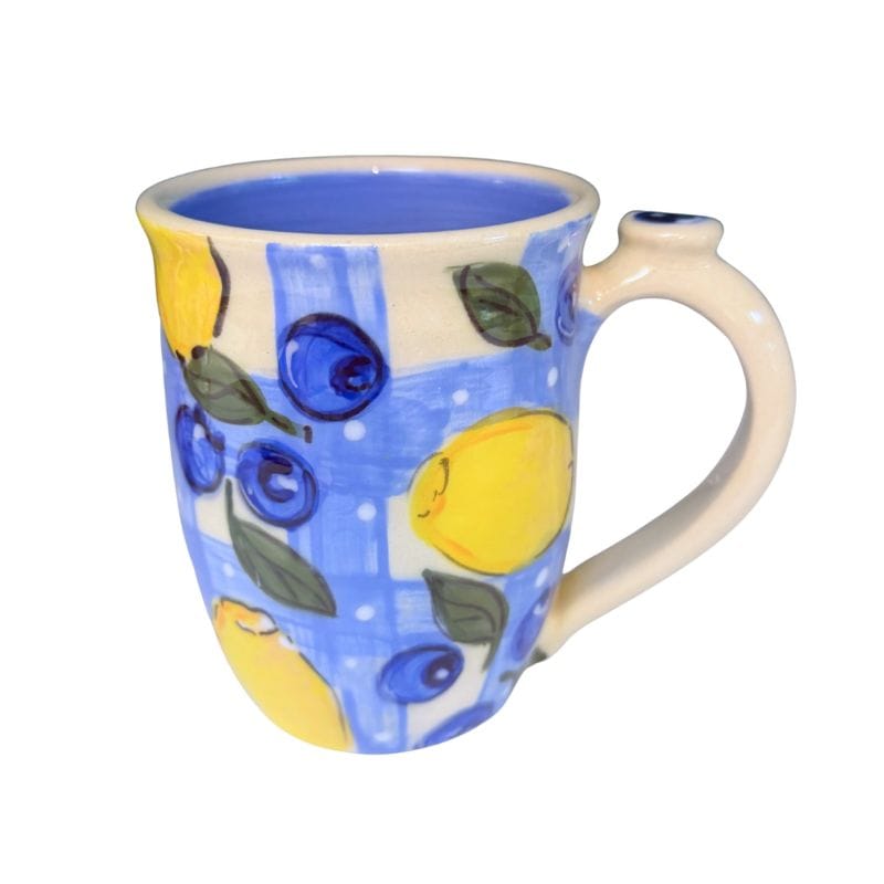 Lemon Blueberry Plaid Mug