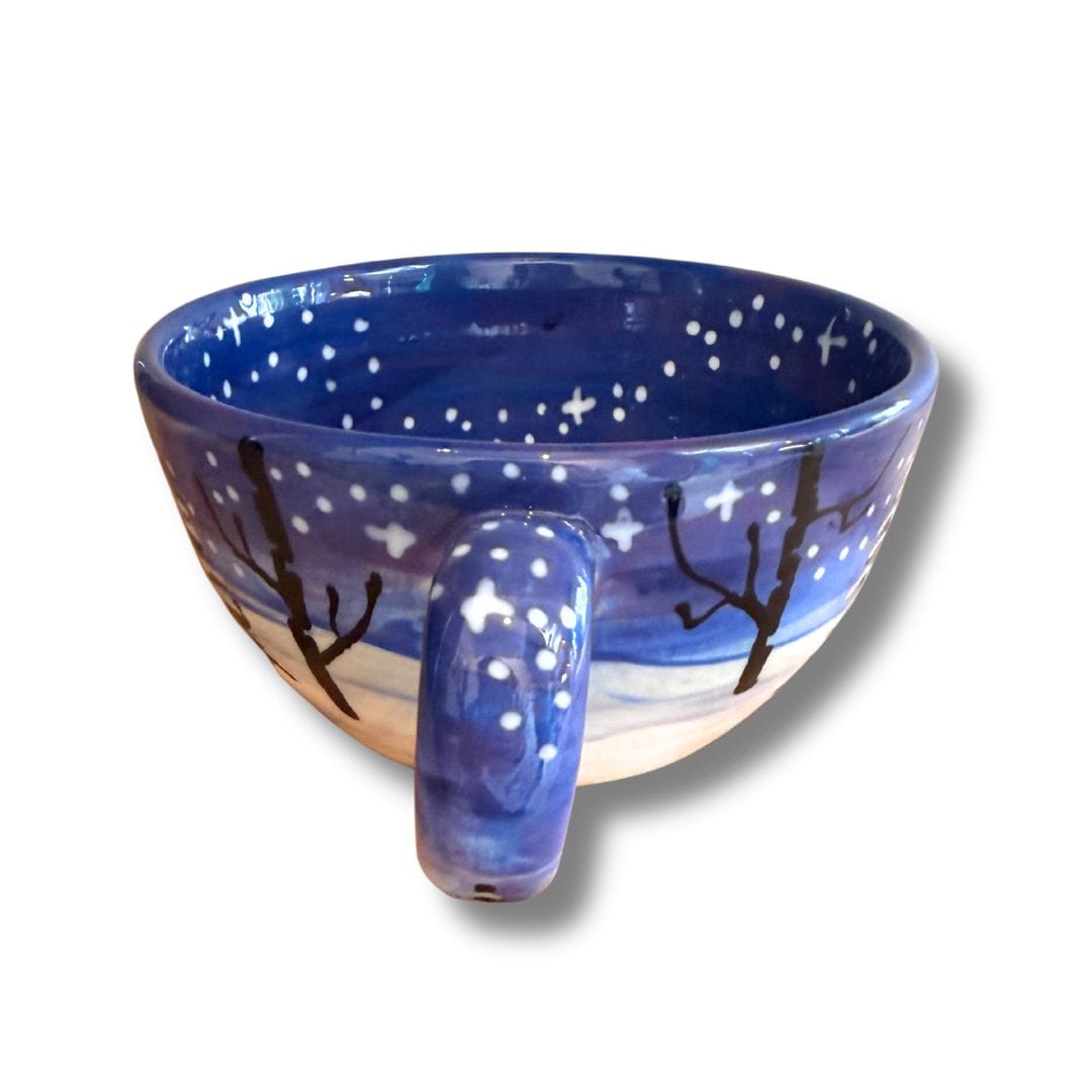 Winter Night Sky with Deer Latte/ Soup Mug