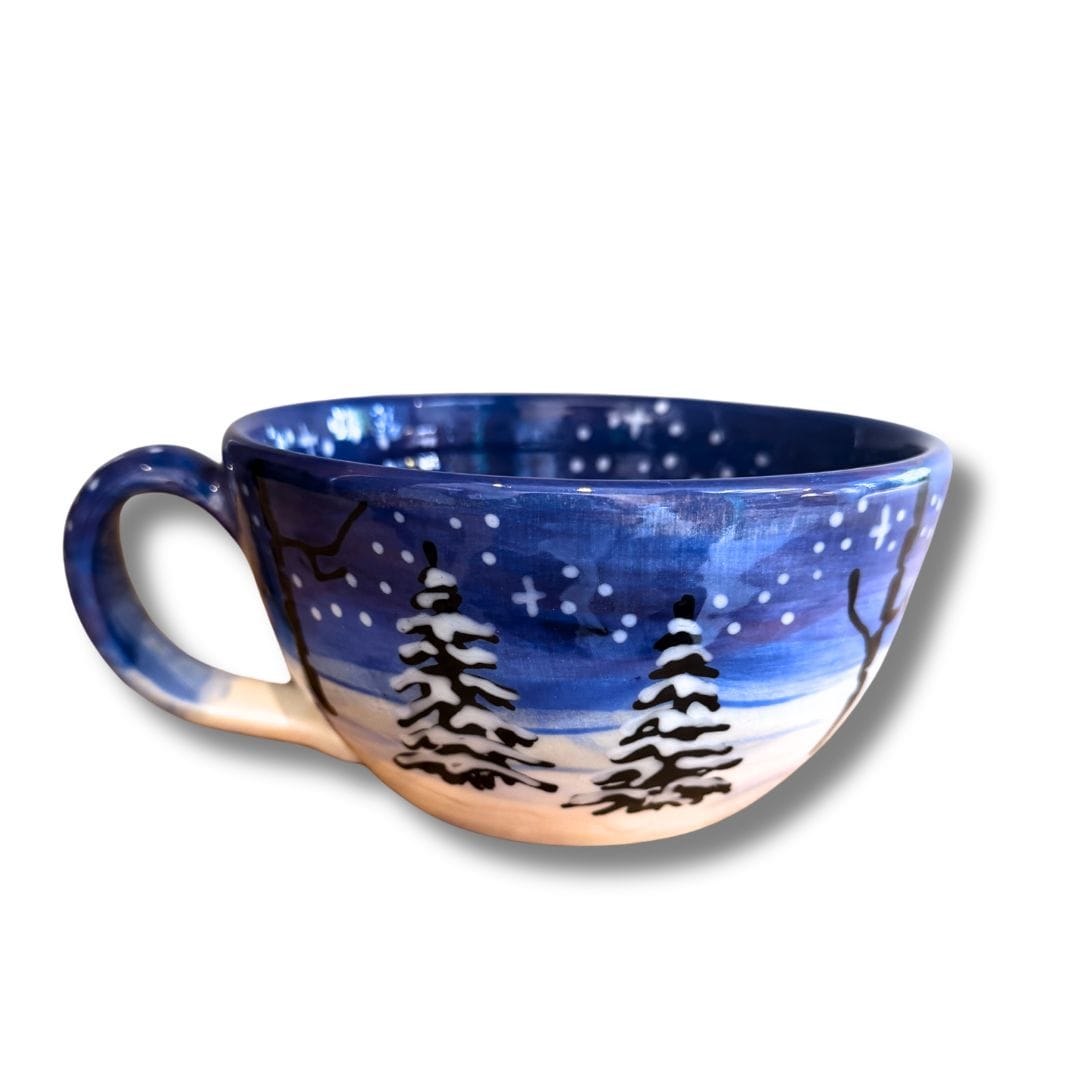 Winter Night Sky with Deer Latte/ Soup Mug